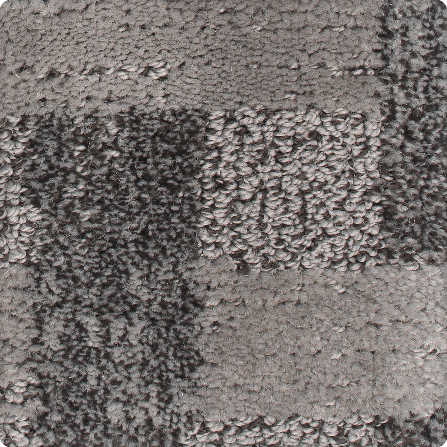 Close-up of the Polished Structure On Trend Carpet in multi-shade gray, showcasing a checkered pattern with varied loops and tufts—an elegant choice for modern interiors.