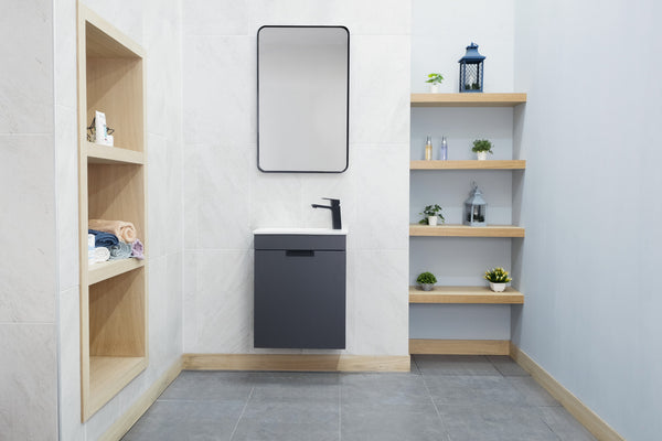 A modern bathroom with a wall-mounted Luca 20