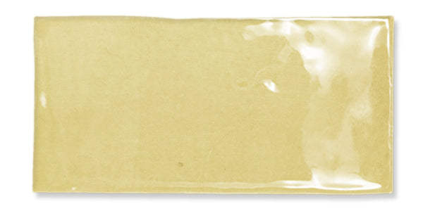 A single rectangular sheet of uncooked, light yellow lasagna pasta with a smooth, glossy surface, photographed on a white background.