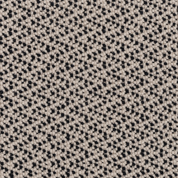 Close-up of the Fretwork On Trend Carpet in Mythic Blue, featuring a woven fabric with a blue base and a repeating pattern of small, evenly spaced dots. The texture appears slightly rough for durable construction, with a geometric and uniform design.