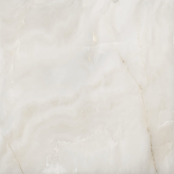 Smooth off-white marble surface with subtle gray and beige veining, showing natural, cloudy patterns and soft, organic lines throughout.