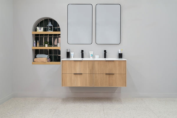 Modern bathroom with a floating Sorrento 48