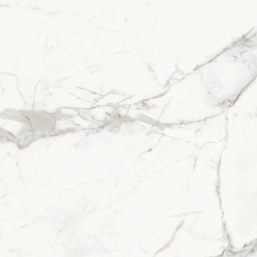 With its white surface and subtle light gray and beige veining, Michelangelo 24x24 Polished Porcelain Tile brings an elegant, natural look—ideal for contemporary countertops or flooring.