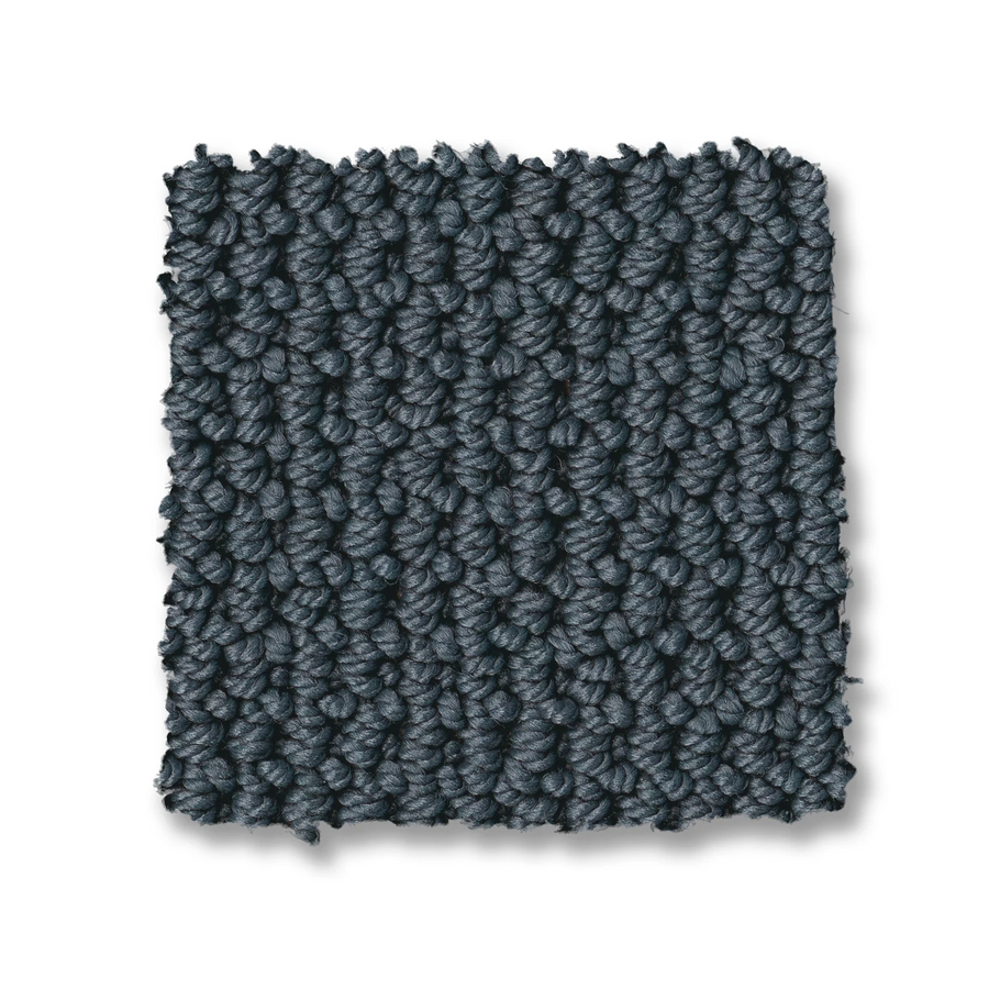 A square sample of Arden Park Berber Carpet in dark gray with a tightly looped, textured woven appearance is shown on a white background.