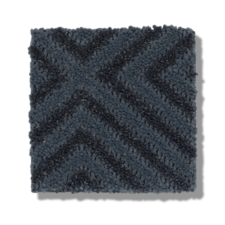 The Aristocrat On Trend Carpet offers a grey zigzag pattern with dramatic contrast and a subtle matte texture.