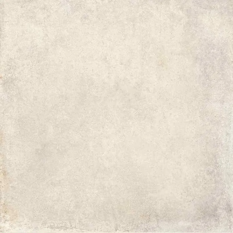 The Chateau 18x18 Porcelain Tile is a square, glazed tile featuring a light beige, slightly textured surface with subtle color variations for a natural stone look.