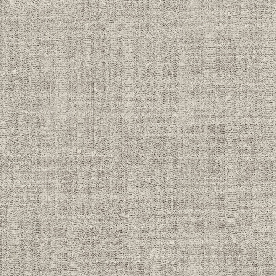 Blurred Lines On Trend Carpet features light gray EnVision Nylon with a subtle woven texture. Its intersecting horizontal and vertical lines create a soft, linen-like look and an even, neutral finish.