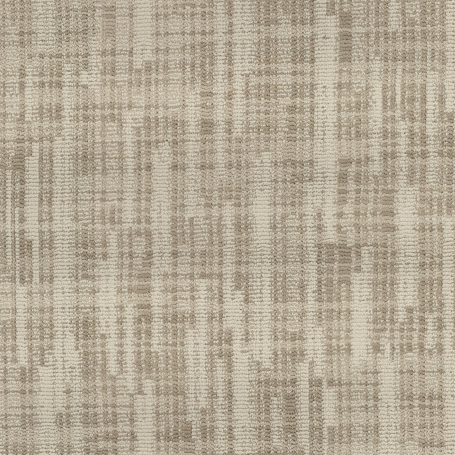 The Blurred Lines On Trend Carpet features a beige and light brown textured fabric with an abstract, photography-inspired woven pattern for a modern, neutral look.