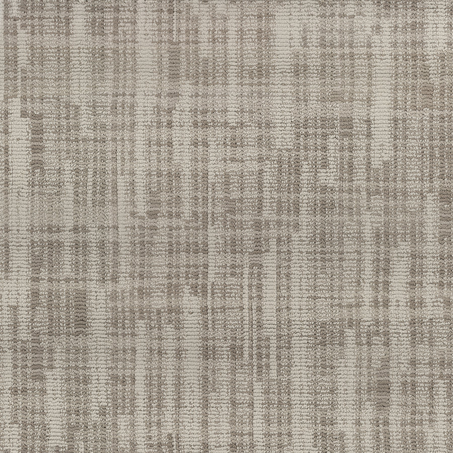 The Blurred Lines On Trend Carpet features a textured fabric with intersecting lines in beige and light brown, offering a subtle woven look and a refined, grid-like pattern inspired by modern photography.