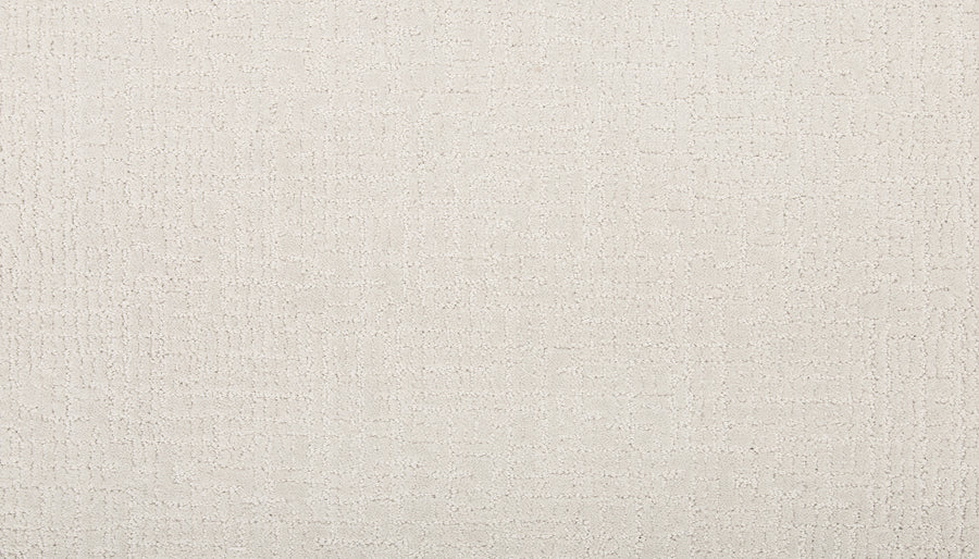 A close-up of Delicate Features Family Friendly Carpet in light beige, showing its subtle woven grid pattern and textured surface for a soft, neutral, eco-friendly background.