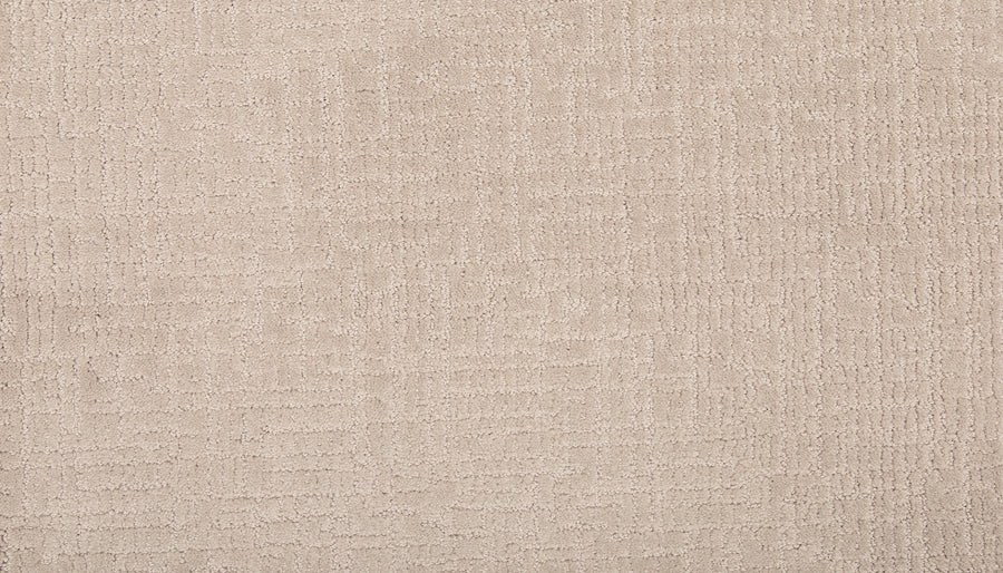 Delicate Features Family Friendly Carpet features beige SmartStrand fibers with a subtle, textured grid pattern. Its stain-resistant design combines style and durability, making it ideal for any space.