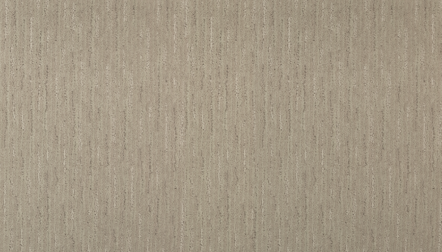 Clever Sensation Family Friendly Carpet features a beige textured surface with subtle vertical streaks and a slightly mottled look—combining fabric-inspired elegance with durability, ideal for adding warmth and style to any room.