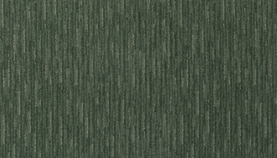 Clever Sensation Family Friendly Carpet features a dark green textured surface with subtle vertical lines, offering a stylish striped look and durable finish that's ideal for busy family homes.
