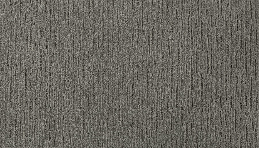 Clever Sensation Family Friendly Carpet features a gray textured surface with subtle vertical stripes in various gray shades, providing a soft, stylish, and durable flooring option perfect for homes or offices.