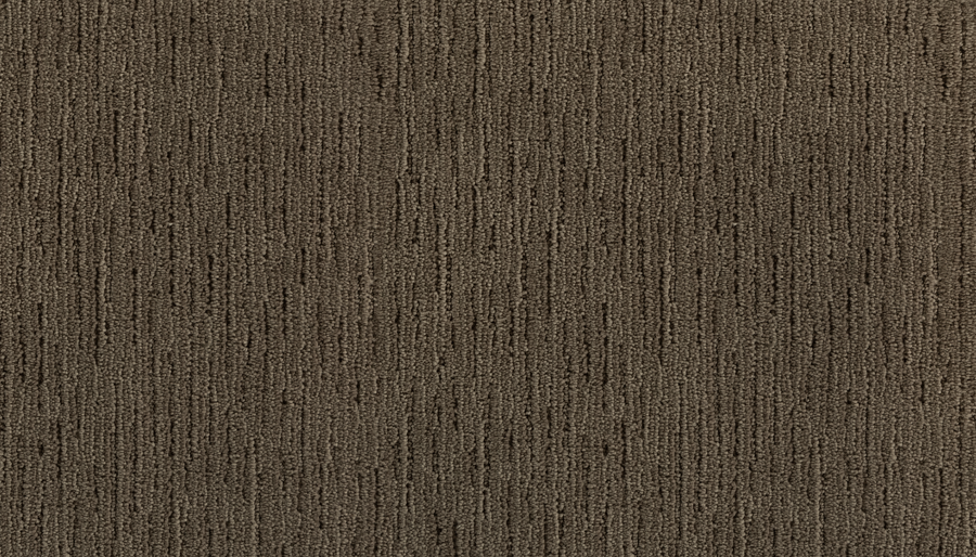 Clever Sensation Family Friendly Carpet features a brown textured surface with subtle vertical stripes and varied brown tones, offering a durable, woven look ideal for stylish, family-friendly spaces.