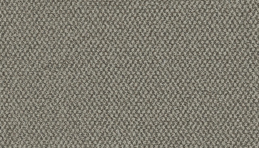 Close-up of Cascading Waters I On Trend Carpet in gray and beige, showcasing a textured geometric pattern. Made from durable Kashmere Nylon with EasyClean stain protection, its soft surface is ideal for flooring or upholstery.