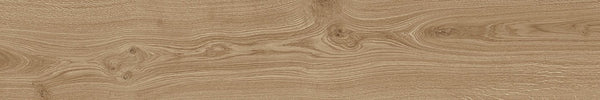 A close-up of light brown wood grain inspires the Prestige 8x48 Wood Plank Tile, offering a contemporary flooring solution that captures the natural finish and texture of real wood.