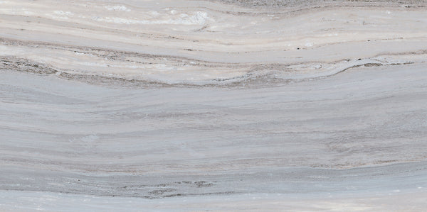 Element 12x24 Matte Tile features a smooth, wavy pattern in gray, white, and beige tones with subtle texture variations and a flowing, natural stone-look design.
