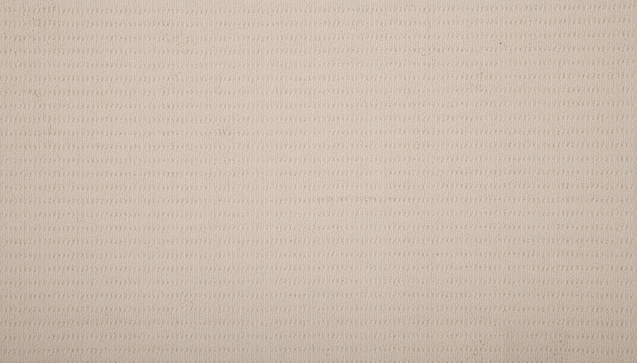 A close-up of Eloquent Vision Family Friendly Carpet in beige, featuring a soft, subtly ribbed texture and horizontal pattern—ideal for those wanting luxurious yet understated, elegant flooring.