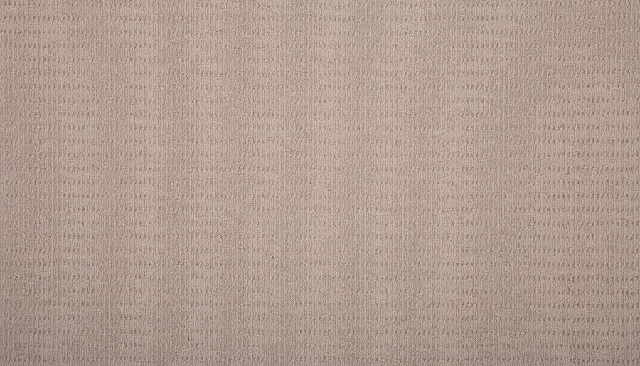 Eloquent Vision Family Friendly Carpet features a light beige color with a subtle vertical and horizontal ribbed texture, creating a grid-like pattern—ideal for adding refined detail to luxury flooring.