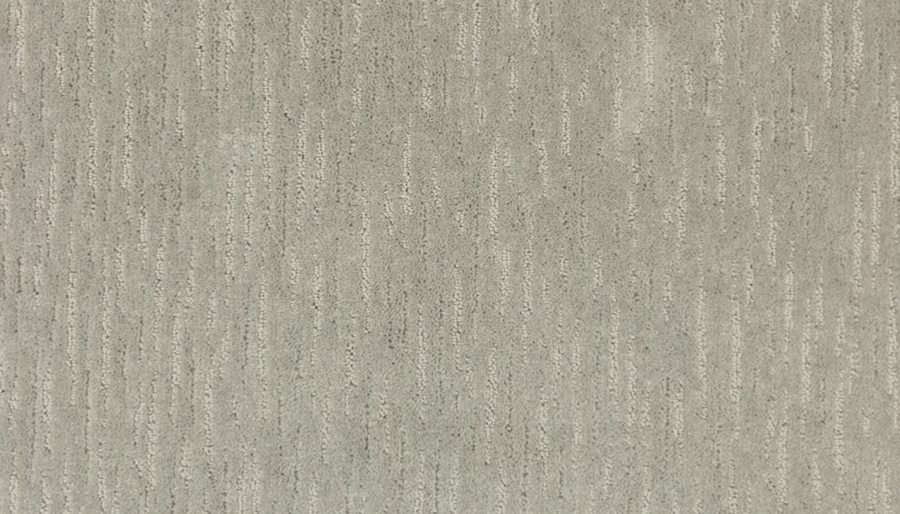 Close-up of Exciting Choice Family Friendly Carpet in light gray, featuring a textured surface with subtle vertical streaks and shading variations for a soft, modern, and inviting look.