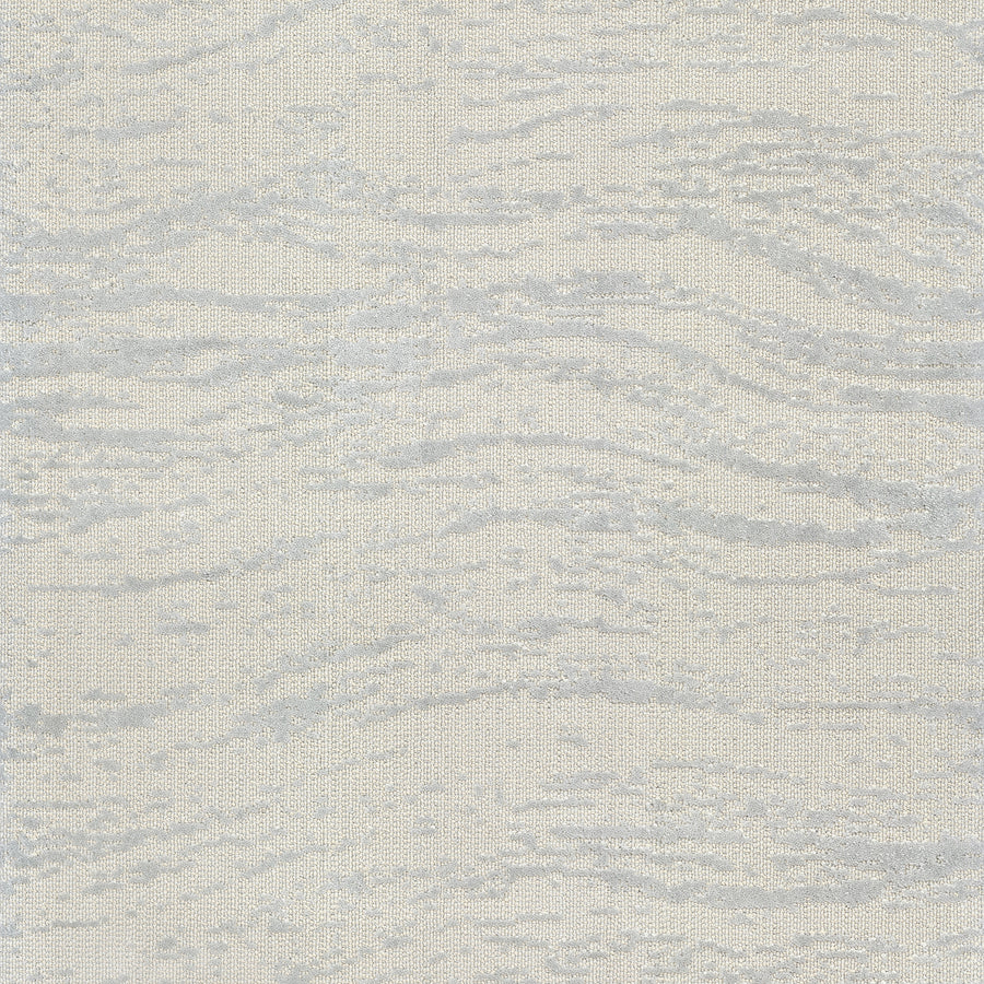 FREEstyle On Trend Carpet features light gray and off-white textured fabric with subtle horizontal wavy lines. Made with TECHnique tufting technology, its slightly shimmery finish adds a soft, spa-like zen appeal.