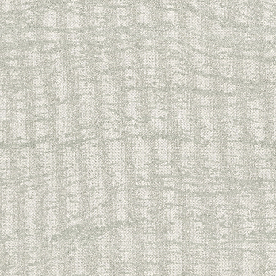 FREEstyle On Trend Carpet features a light gray textured surface with wavy, irregular lines that evoke subtle wood grain or gently rippling water patterns, blending spa-like zen with a soft, modern monochromatic look.