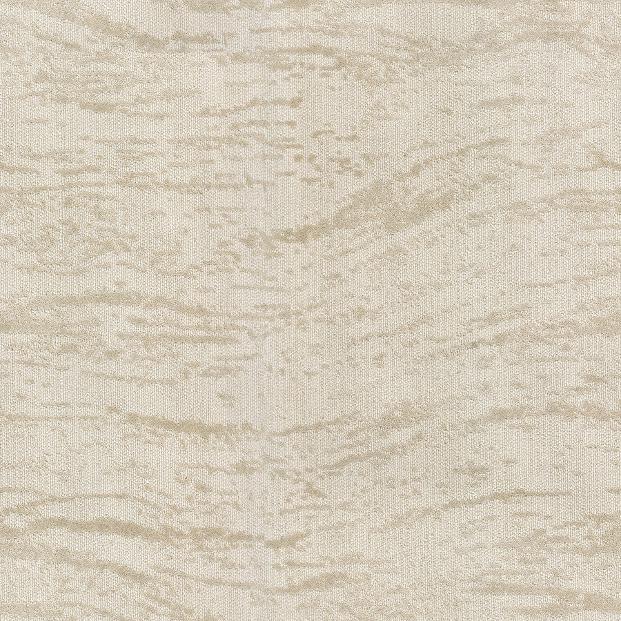 FREEstyle On Trend Carpet features textured beige and cream fabric with a subtle, irregular wave pattern like abstract wood grain, crafted with TECHnique tufting. Its slightly shiny surface offers spa-like zen variations in tone and texture.