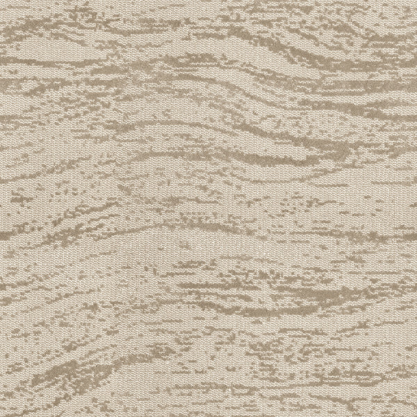 FREEstyle On Trend Carpet features a beige and light brown textured pattern with wavy, irregular horizontal lines and a fabric-like surface, created using TECHnique tufting technology for a calming, spa-inspired atmosphere.
