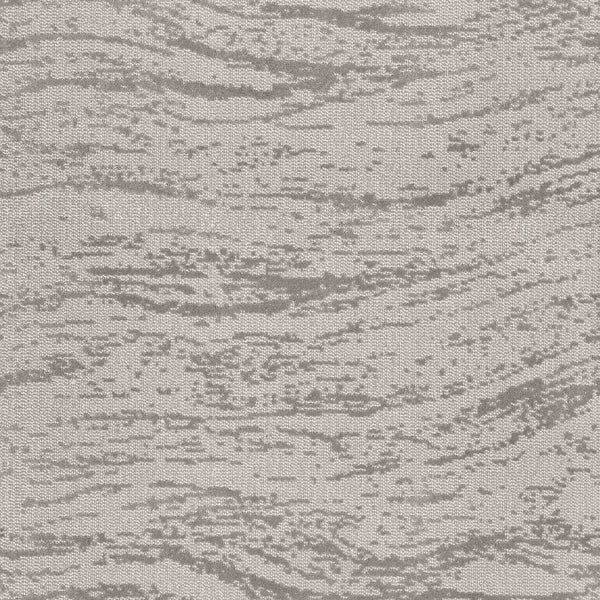 The FREEstyle On Trend Carpet features gray and white woven fabric with an abstract, wavy wood-grain pattern. Its subtle monochromatic design creates a soothing, spa-like atmosphere—ideal for tranquil interiors.