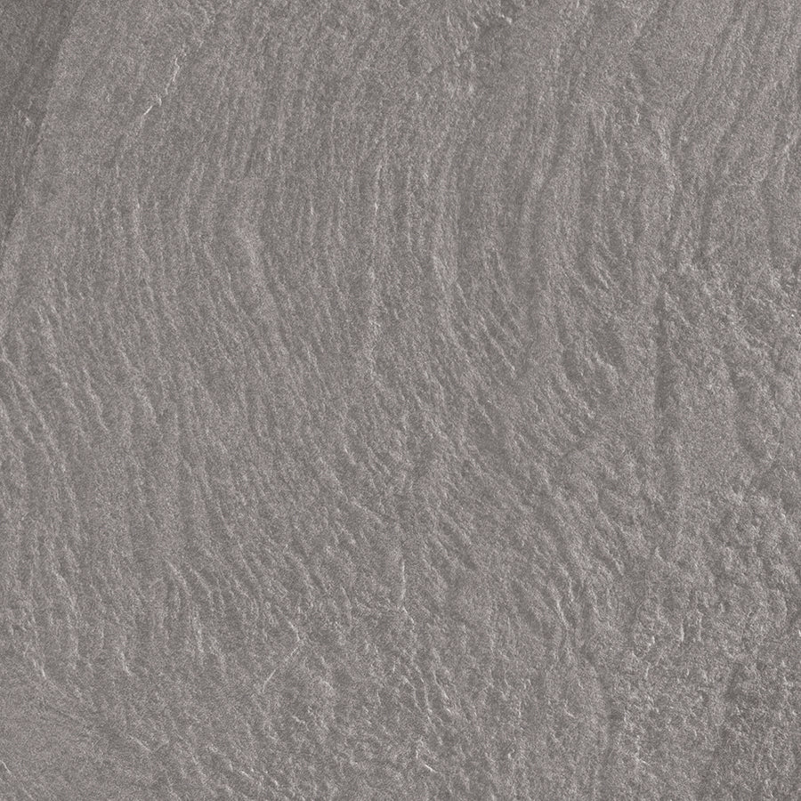 A close-up of the Slide 24x24 Porcelain Tile highlights its sleek grey texture and contemporary design.