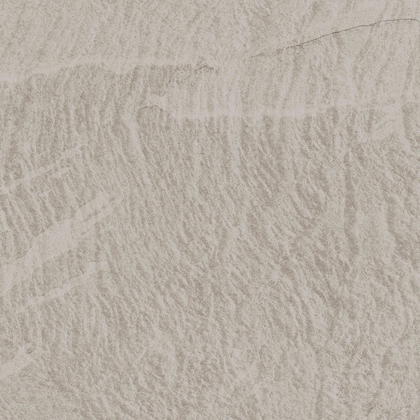 Slide 24x24 Porcelain Tile features a light beige, textured surface with natural wavy patterns and subtle striations, creating a rough, organic look perfect for contemporary spaces.