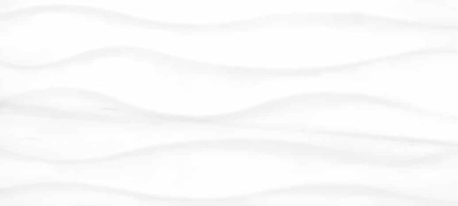 Subtle light gray wavy lines flow across a white background, forming a soft, abstract look ideal for an elegant space. Featured: Glam 10x22 Onda Deco Glossy Porcelain Tile—perfect for sophisticated, minimalist floor or wall designs.