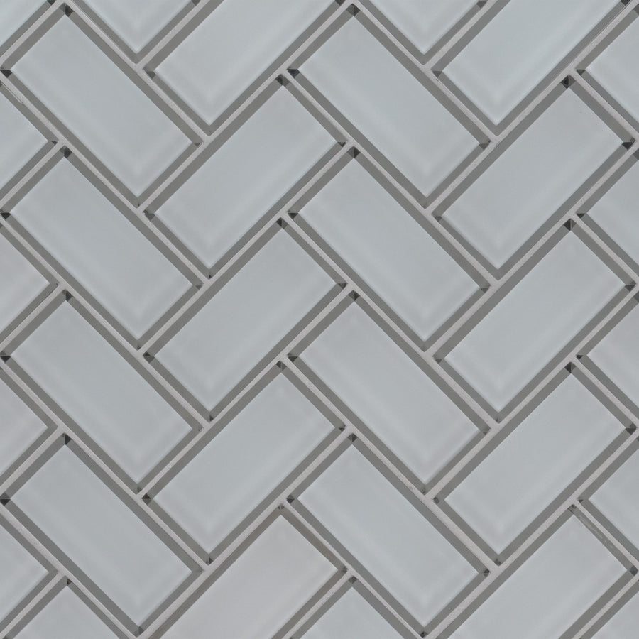 Herringbone 2x4 Glass Subway Tile