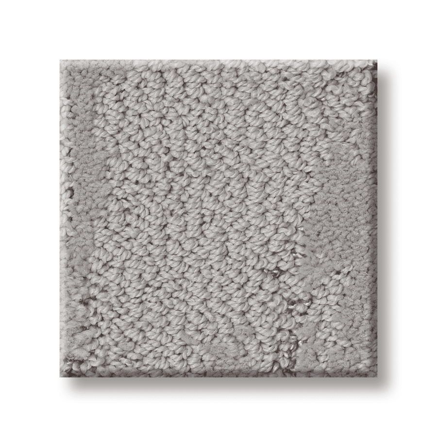 A square sample of Tranquil Spirit Pet Friendly Carpet in light gray, featuring looped fibers and a subtle sweeping brushstroke texture, displayed on a white background.