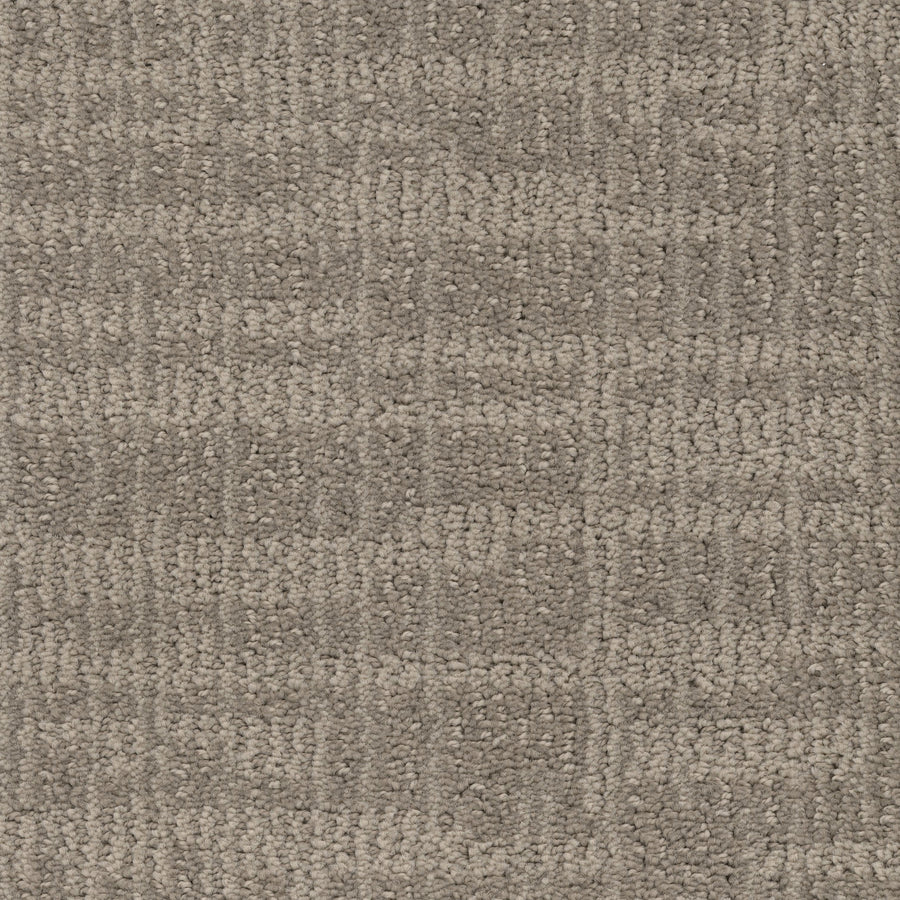 Close-up of Lineage Pet Friendly Carpet in beige and light brown, crafted with EnVisionSD yarn. It features a textured looped pile and a subtle geometric grid pattern—blending style with durability for your home.