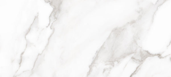 Glam 10x22 Glossy Porcelain Tile features a white marble look with elegant light gray and beige diagonal veining, perfect for creating a natural and sophisticated style as a floor or wall tile.