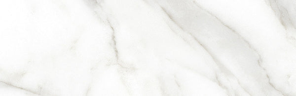 Glam 4x12 Glossy Porcelain Tile features a white marble-look surface with light gray and beige diagonal veining, offering a smooth, elegant texture perfect for floor or wall applications.