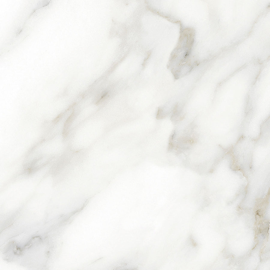Glam 12x12 Matte Porcelain Tile features a white marble look with light gray and beige veining, offering a natural, smooth stone texture—ideal for use as floor or wall tile.