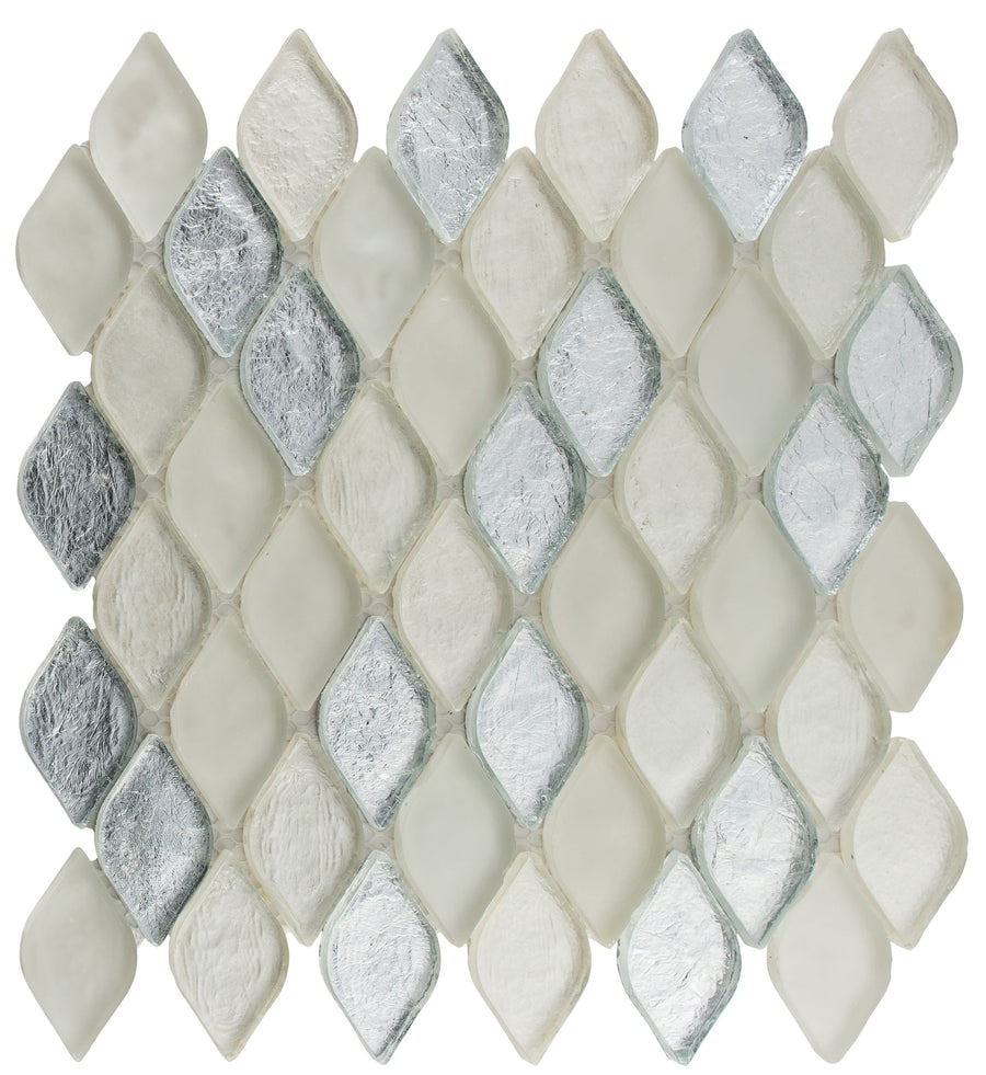 A close-up of the Aquatica Mosaic Glass Tile, displaying its intricate patterns and vibrant colors.