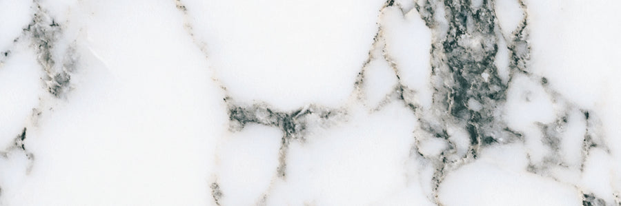 The Monte Carlo 4x12 Porcelain Tile features a white marble-look surface with unique gray and black veining, bringing elegant, timeless style and luxury to any space.
