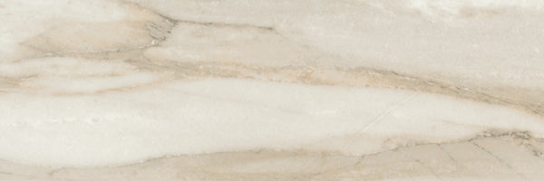 The Monte Carlo 4x12 Porcelain Tile features a smooth, polished finish in light beige with subtle brown and cream veining, capturing the elegant look of natural marble.