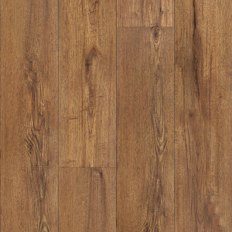 Close-up of ArmorStep 9.25" Vinyl Plank, highlighting its waterproof flooring with warm brown tones, realistic wood grain, natural knots, and subtle color and texture variations.