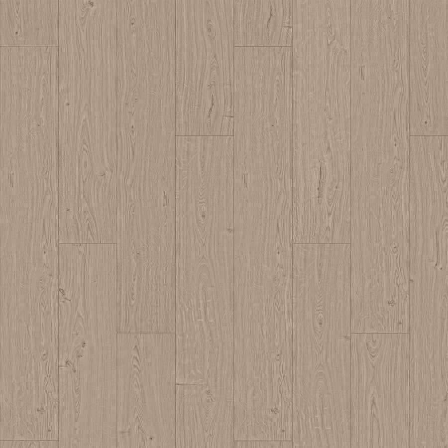 Pearl City 8.34" Waterproof Laminate features a light wood look with natural grain, subtle knots, and visible seams in a staggered layout—crafted to be scratch-resistant and waterproof for lasting durability.
