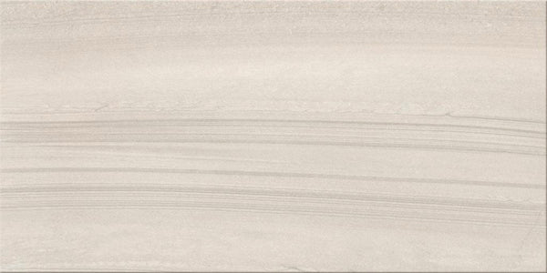 The Sandwaves 24x48 Porcelain Tile features a light beige hue with subtle horizontal striations and wavy lines, mimicking natural sandstone. Its smooth matte finish suits contemporary spaces and brings timeless sedimentary rock style to any room.