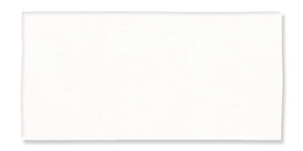 A plain, rectangular Fez 2.5x5 Subway Tile is displayed against a white background, highlighting its clean lines and classic simplicity reminiscent of traditional subway tiles.